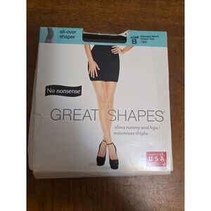 No Nonsense Great Shapes All-over Shaper Size B Midnight Black Sheer Toe CB9